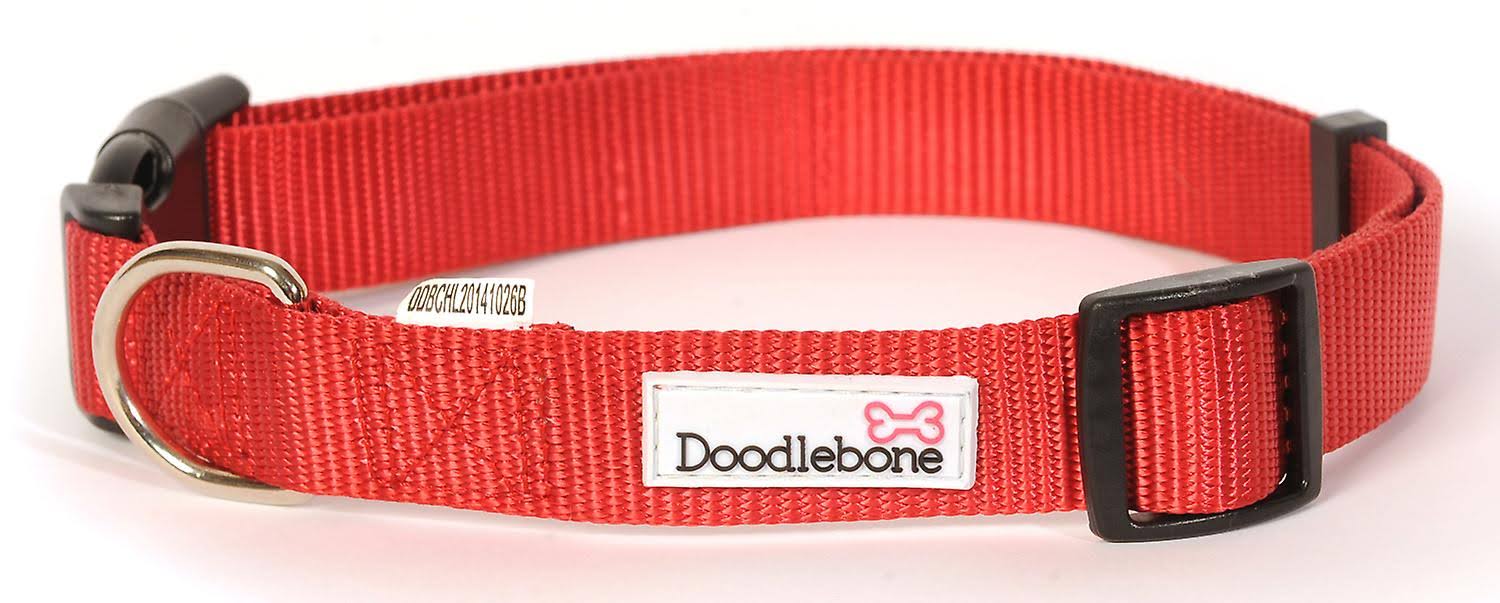 Doodlebone Bold Nylon Dog Collar - Red