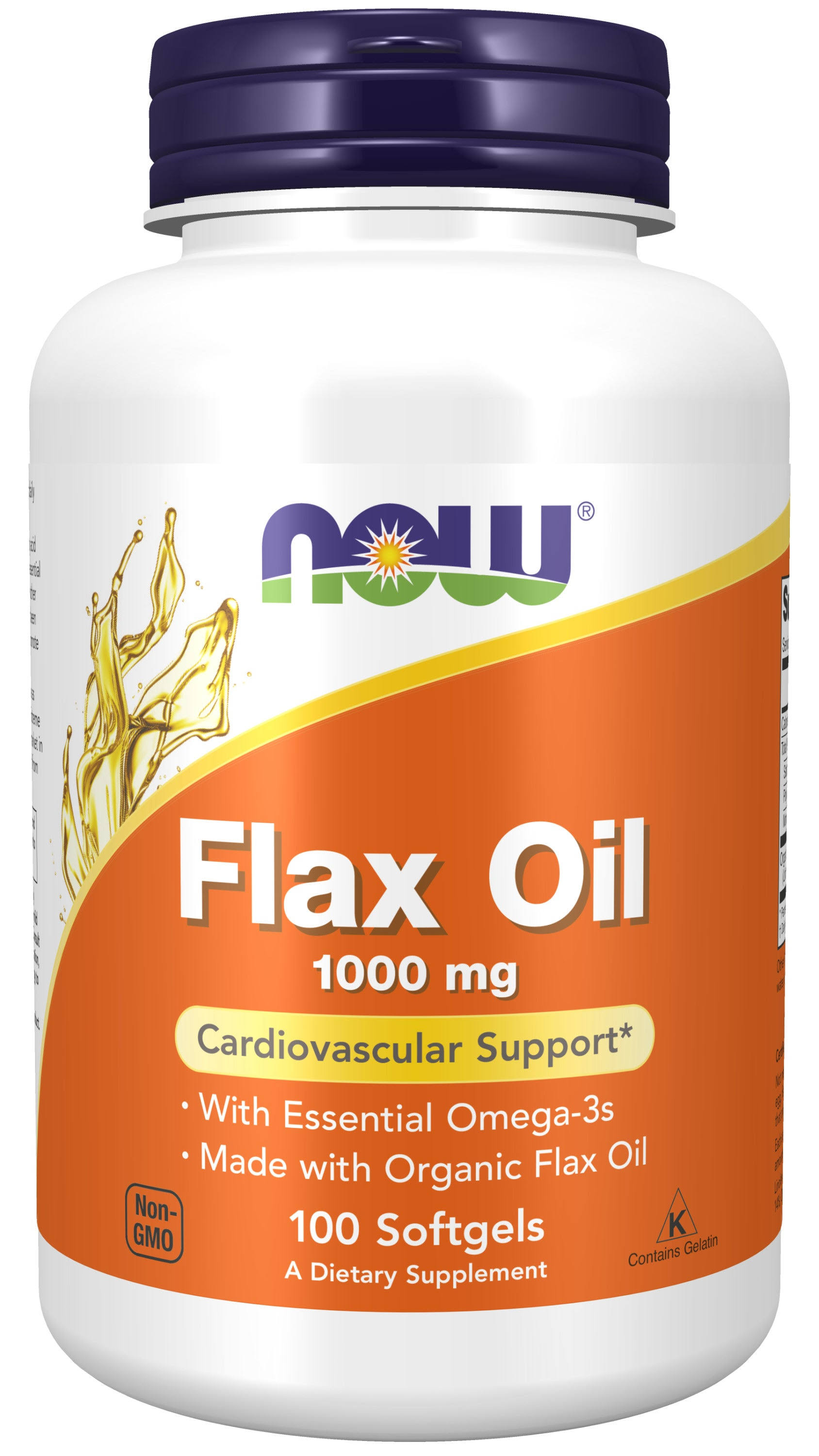 Now Foods Flax Oil - 1000mg, 100 Softgels