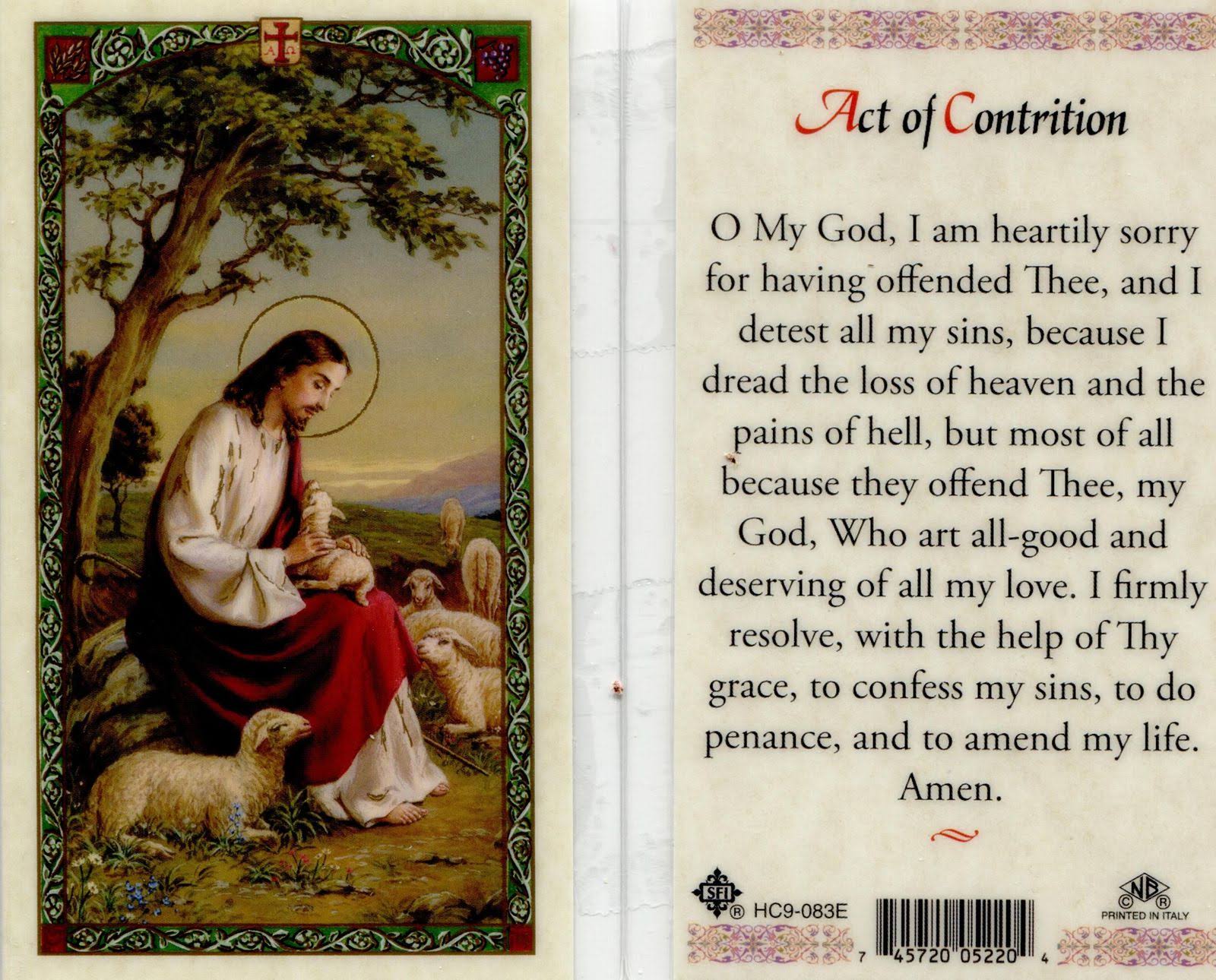 EWTN - Laminated Holy Card The ACT of Contrition