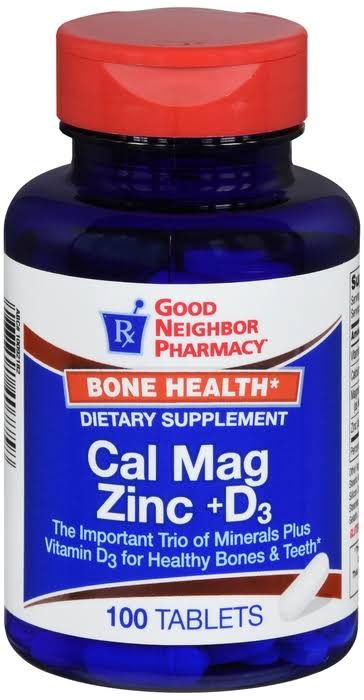 GNP Cal Mag Zinc + D3 calcium carb/D3/magnesium/zinc Oral Tablet 100 ct