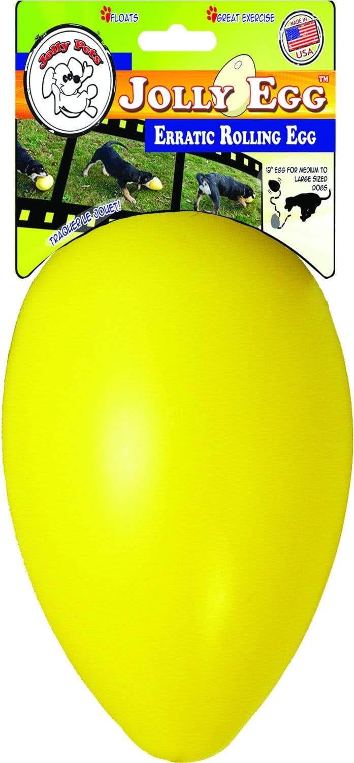 Jolly Pets Egg Shaped Dog Toy - Yellow, 30.5 cm