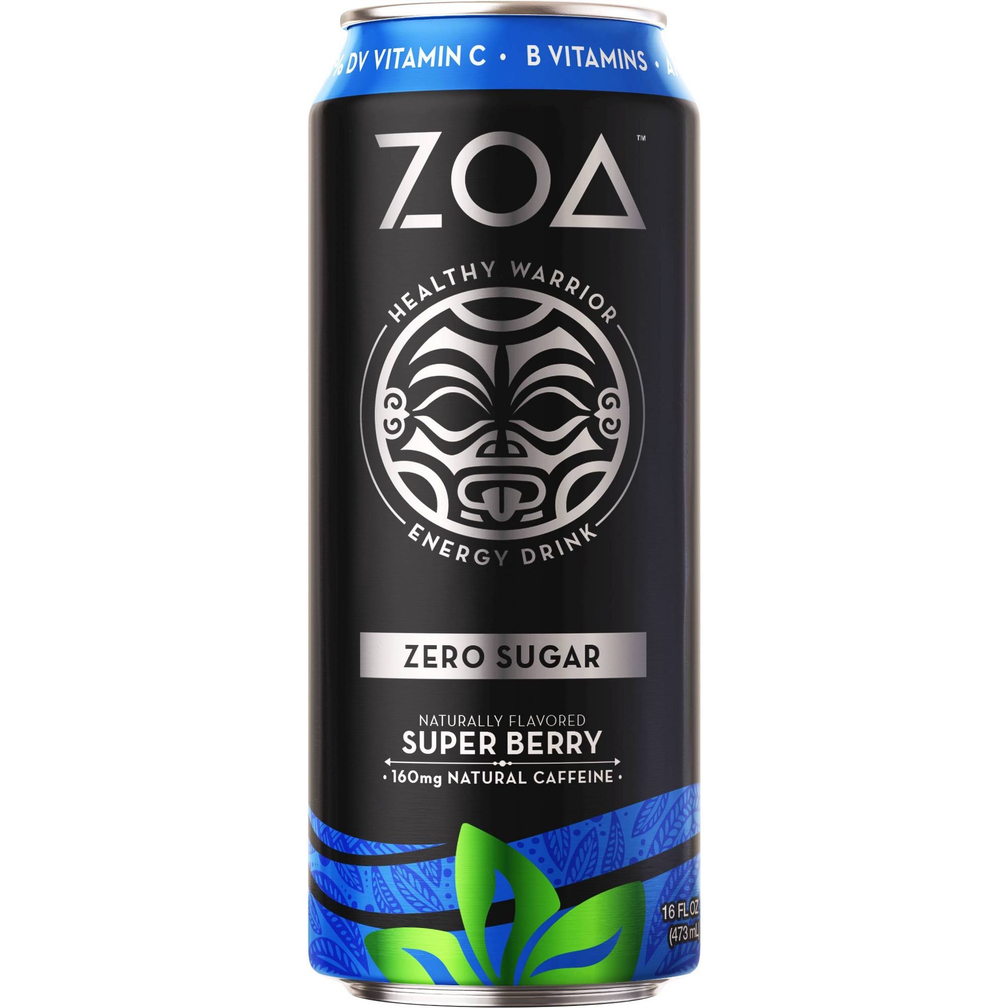 Zoa Energy Drink, Zero Sugar, Super Berry - 16 fl oz