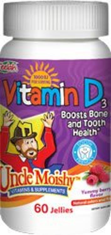 Uncle Moishy Vitamins - Vitamin D3 1000 IU - Berry Flavor - 60 Jellies