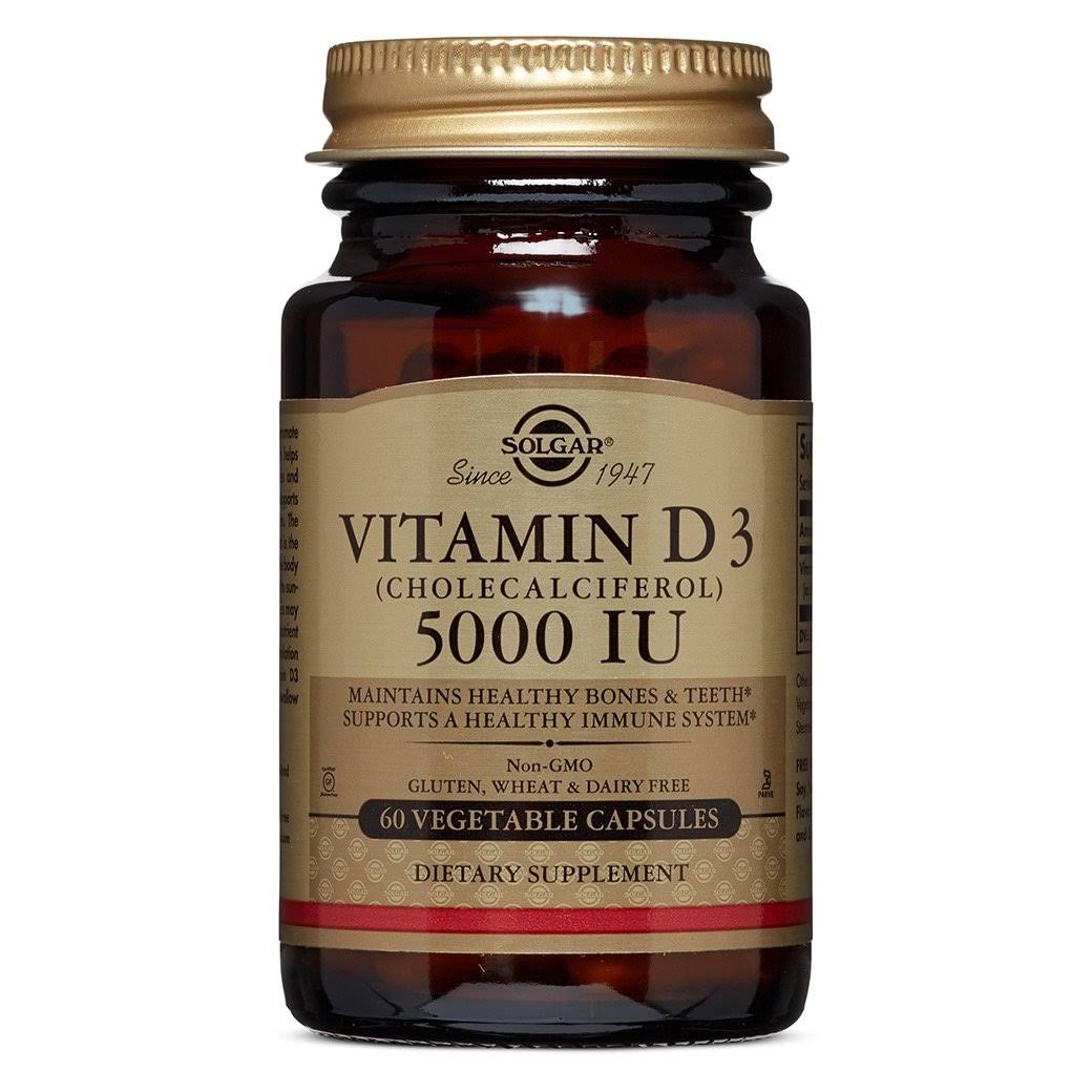 Solgar Vitamin D3 Cholecalciferol 5000 IU Supplement - 60 Capsules