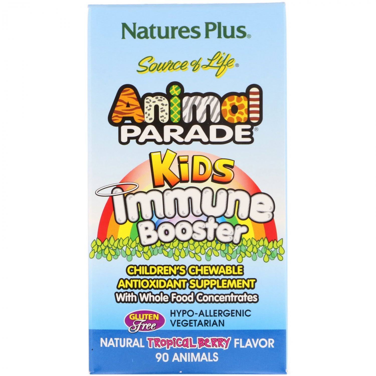 Nature's Plus Animal Parade Kids Chewable Immune Booster - Tropical Berry, 90 Tablets