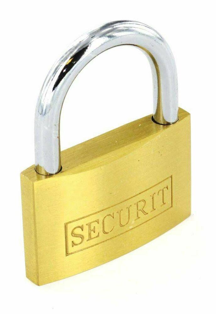 Securit Padlock 3 Keys Brass 45mm S1156