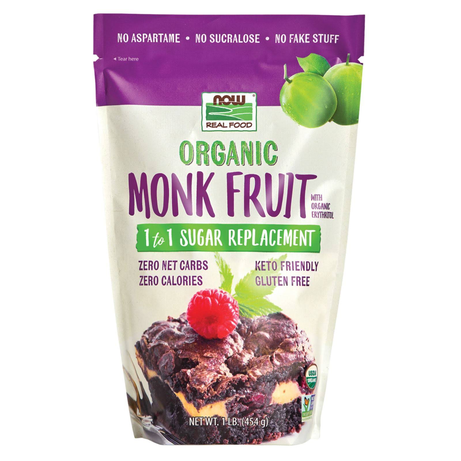 Now Foods Organic Monk Fruit, 1-to-1 Sugar Replacement 1 LB (Pack of 1)