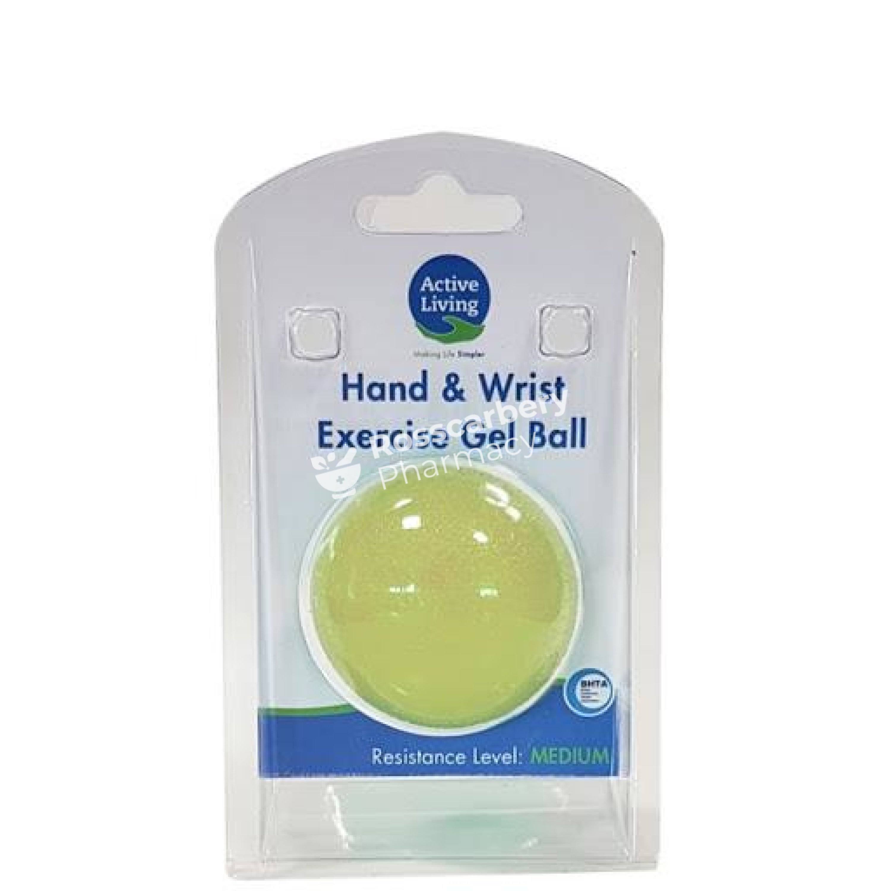 Active Living Hand & Wrist Exercise Gel Ball Green Medium Resistance