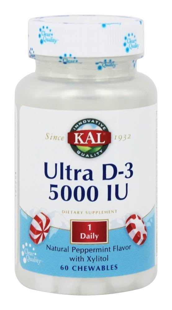 Kal Ultra D-3 Natural Peppermint -- 5000 IU - 60 Chewables