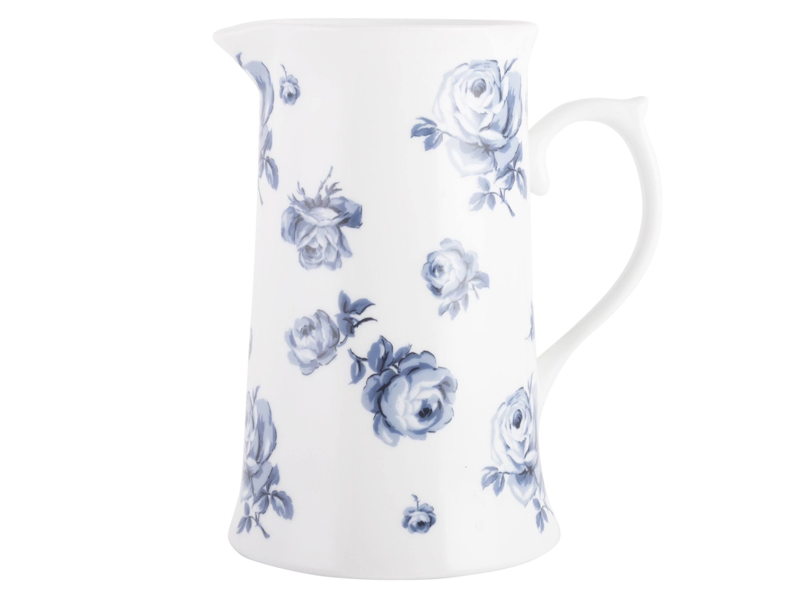 Katie Alice Vintage Indigo Large Ceramic Floral Jug by Creative Tops, 1100 ml (34 fl oz)