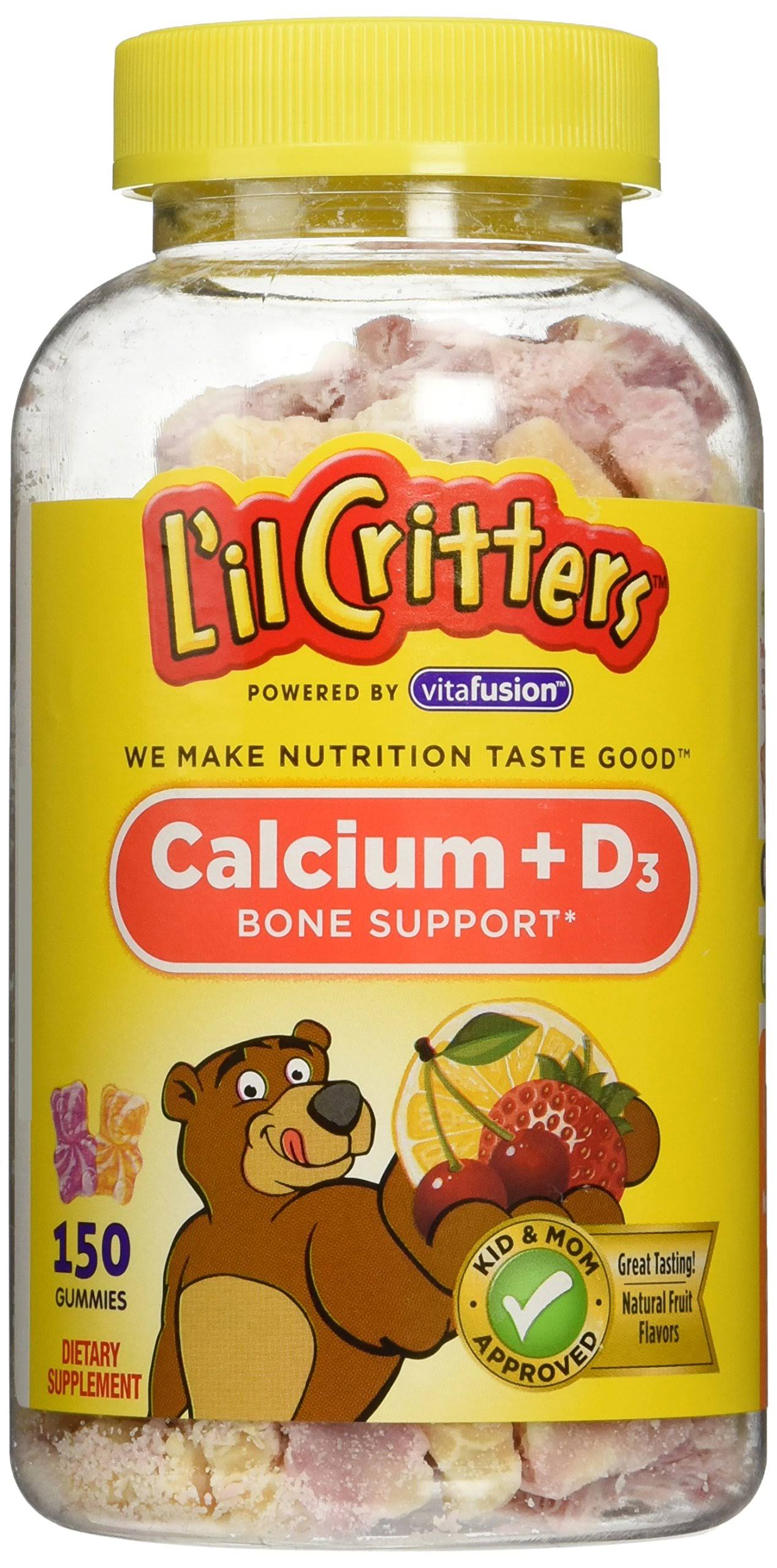 Lil Critters Calcium Vitamin D3 Gummy Bears Dietary Supplement - 150ct