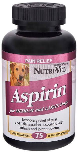 Nutri-Vet K9 Aspirin for Medium to Large Dogs - 300mg, 75 Count
