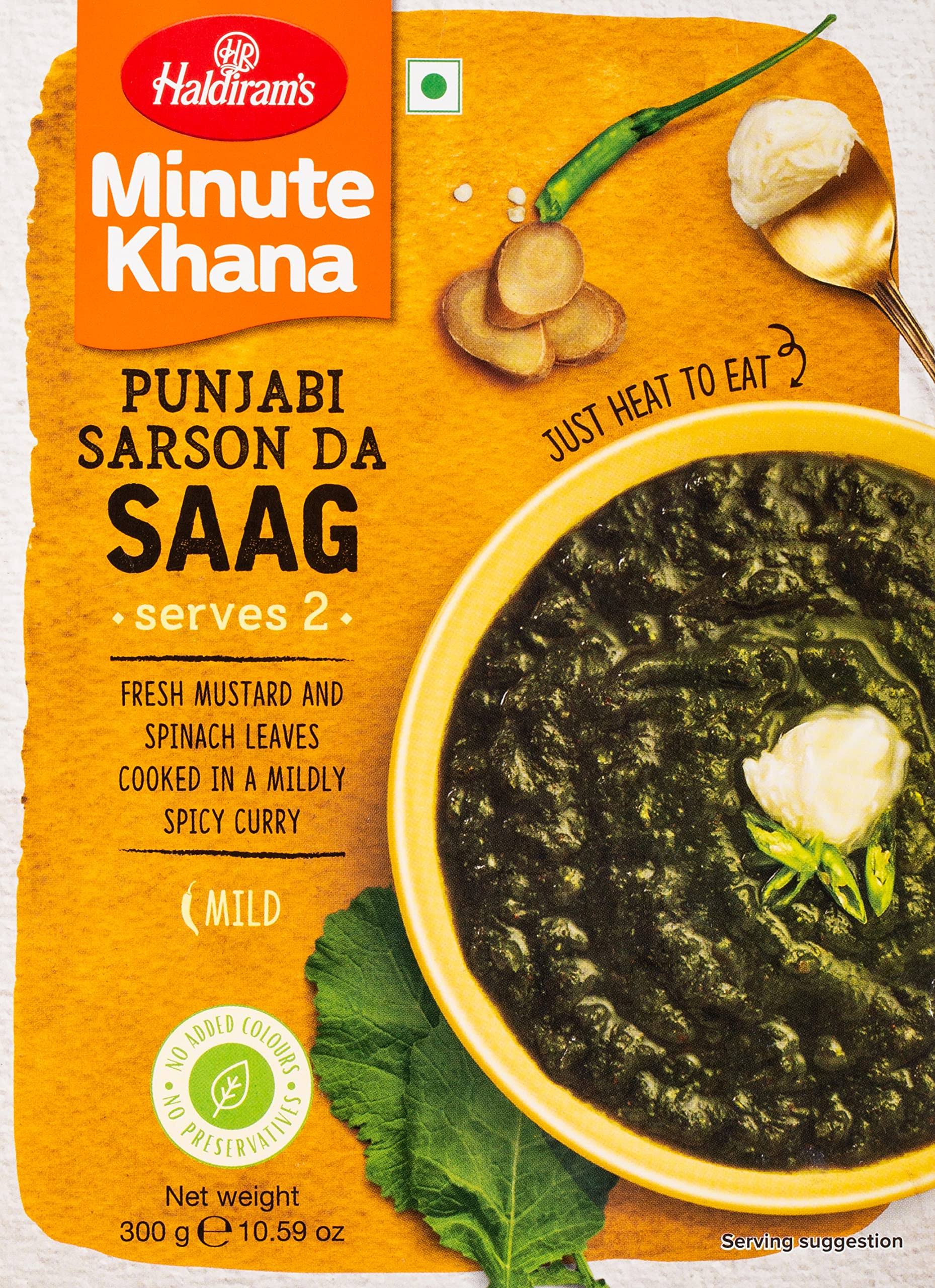 Haldiram's Minute Khana Punjabi Sarson Da Saag - Mildly Spicy, 300g