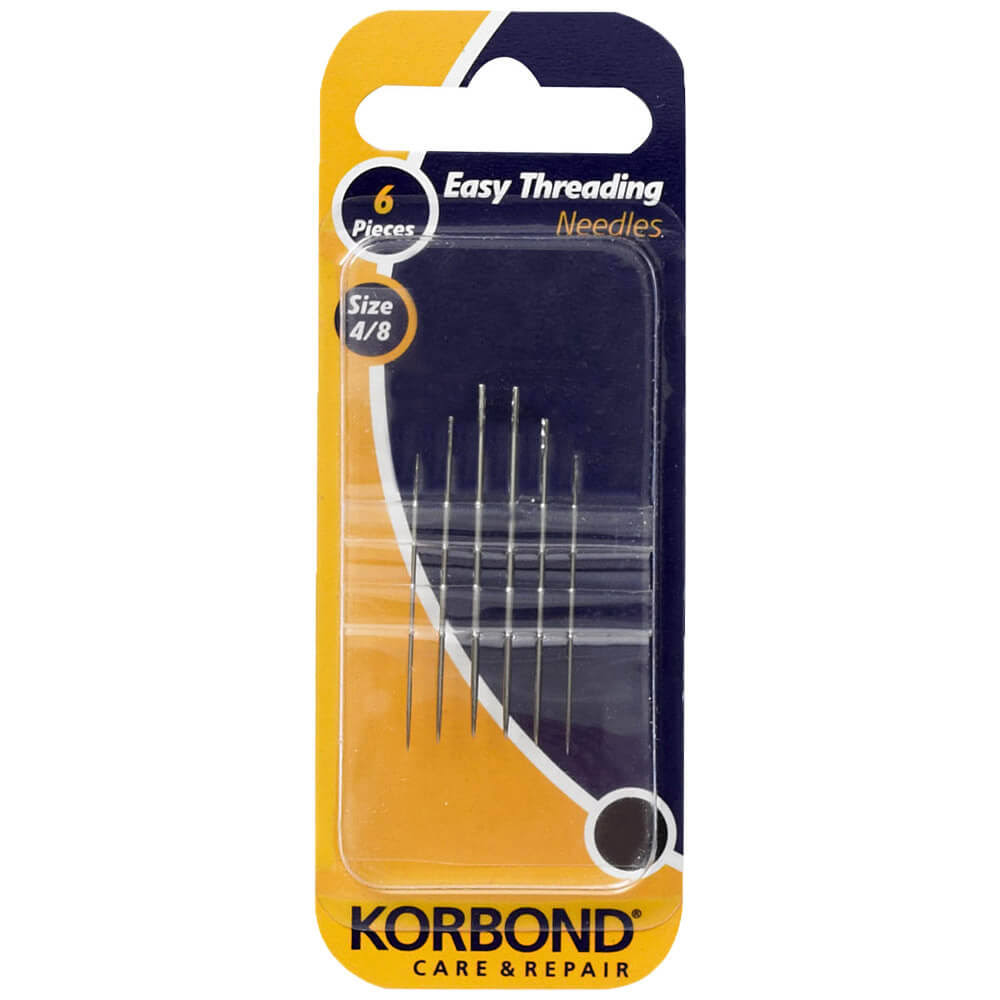 Korbond Care and Repair Easy Threading Needles - Size 4/8, 6pcs
