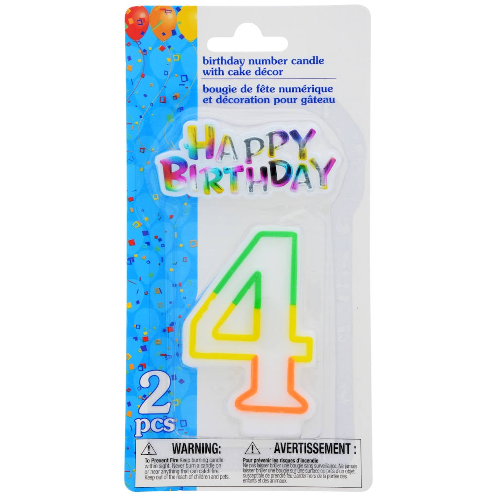 Dollar Tree Birthday Candle and Cake Topper - Number 4