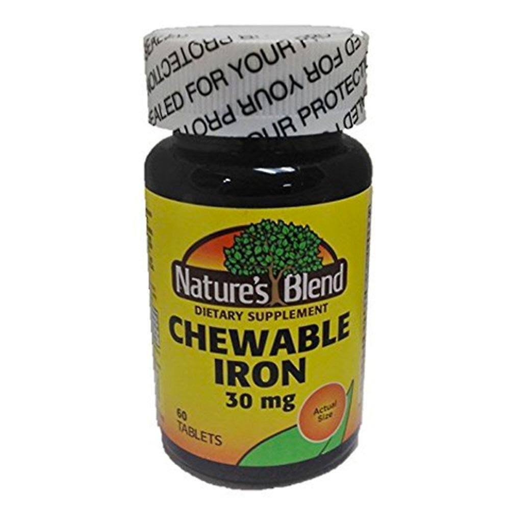 Nature's Blend Chewable Iron Sugar Free 30mg 60 Count