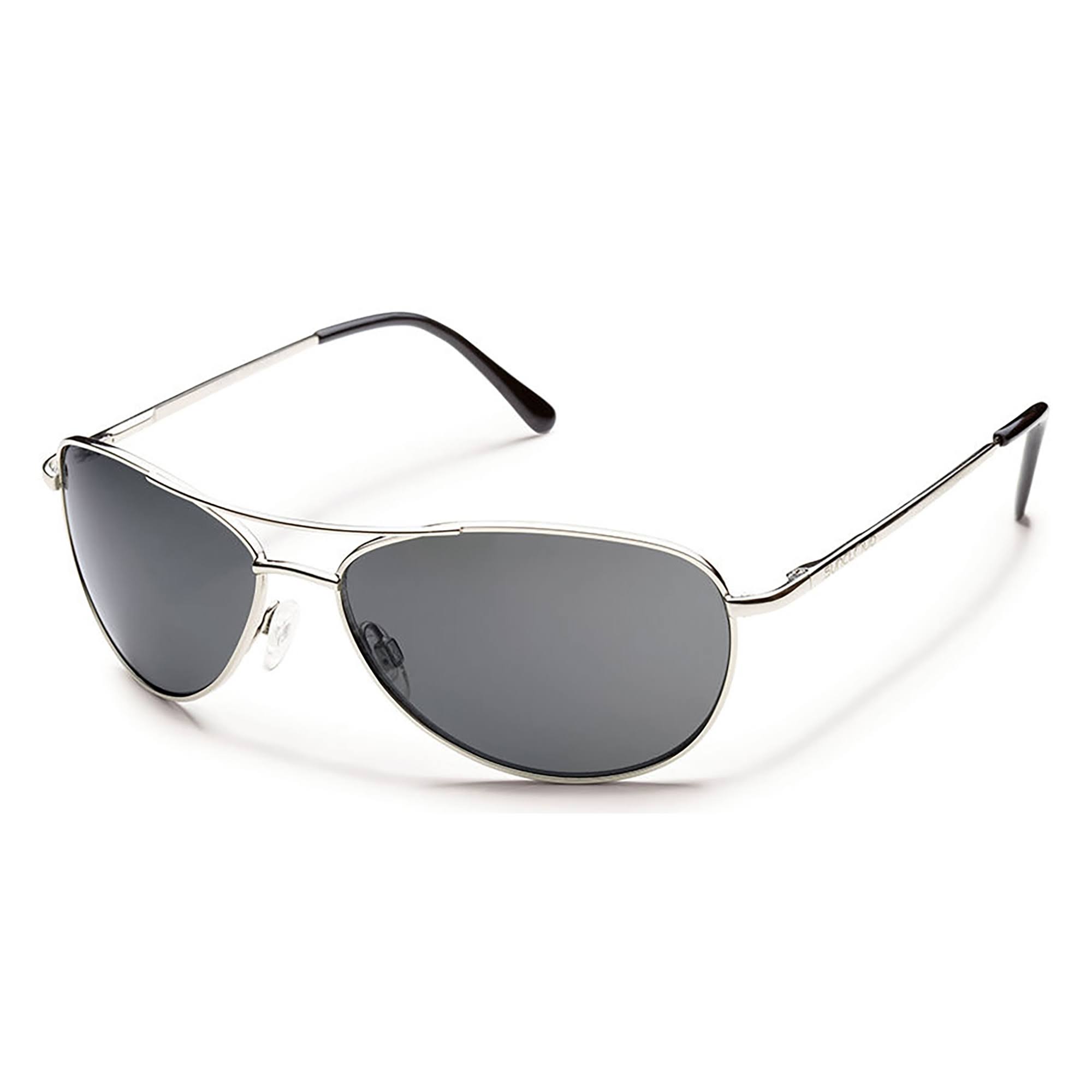 Suncloud Patrol Sunglasses Silver Frame Gray Polarized Lens