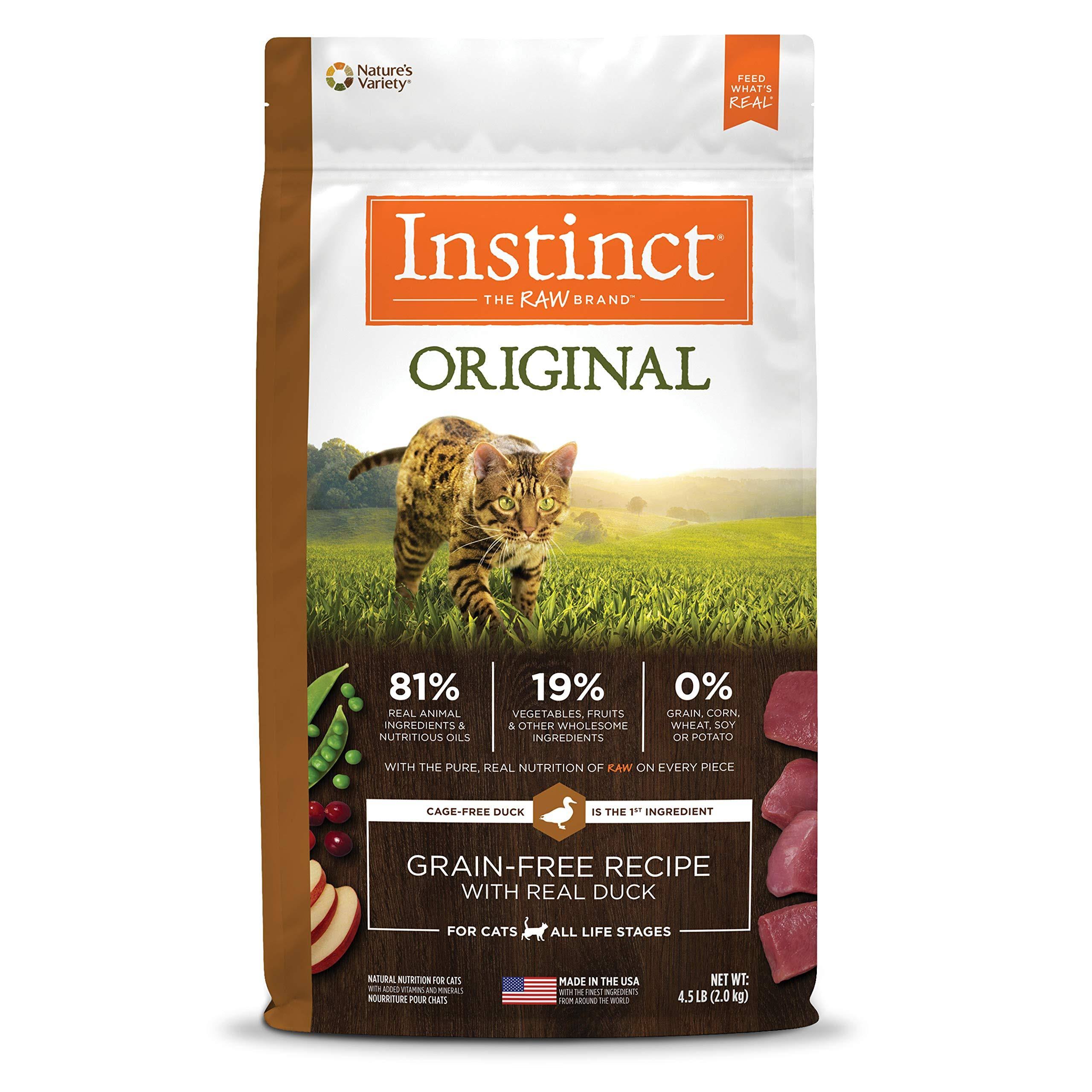 Instinct Original Grain Free Recipe with Real Duck Natural Dry Cat Food, 4.5 lbs