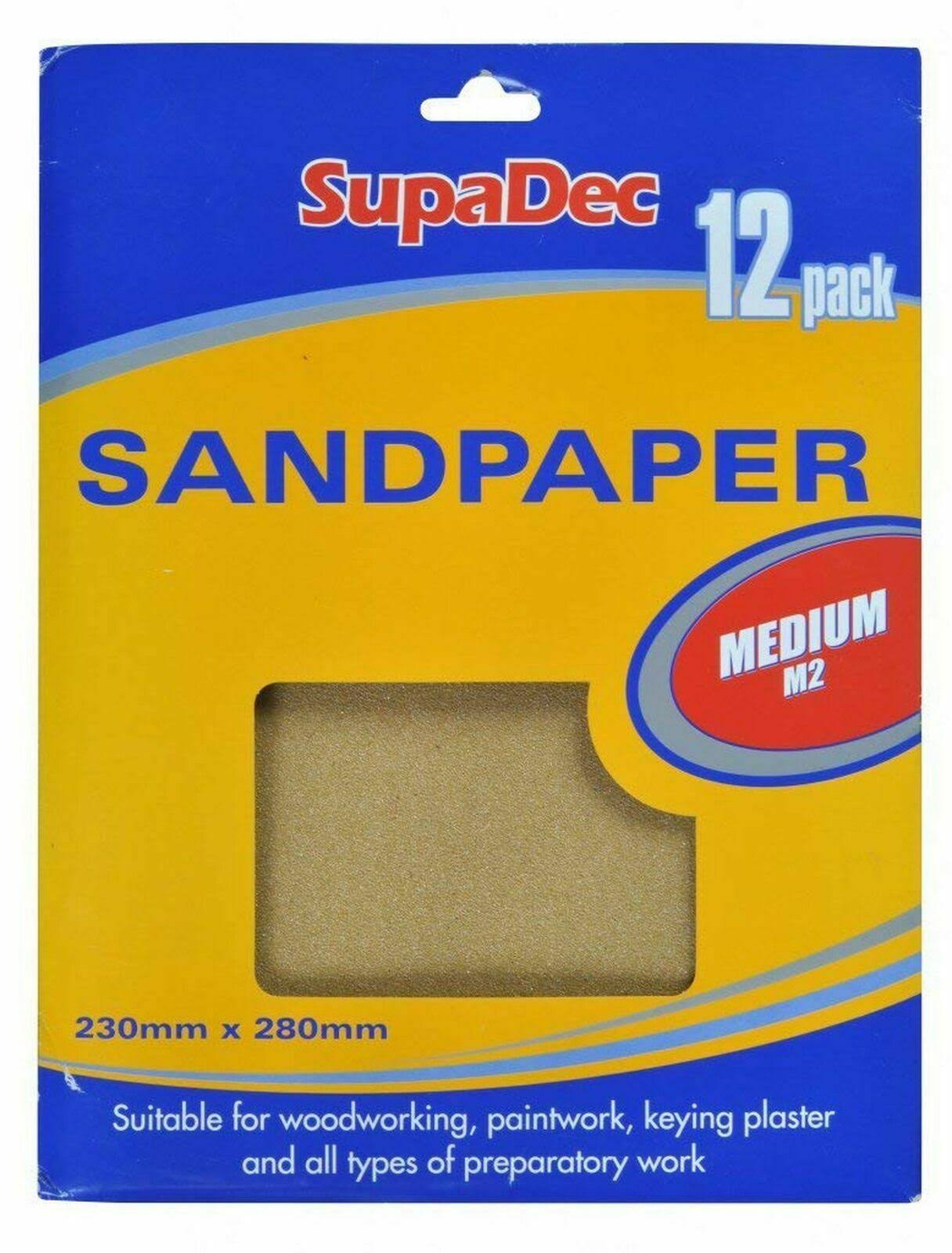 SupaDec - General Purpose Sandpaper Pack 12 Medium M2
