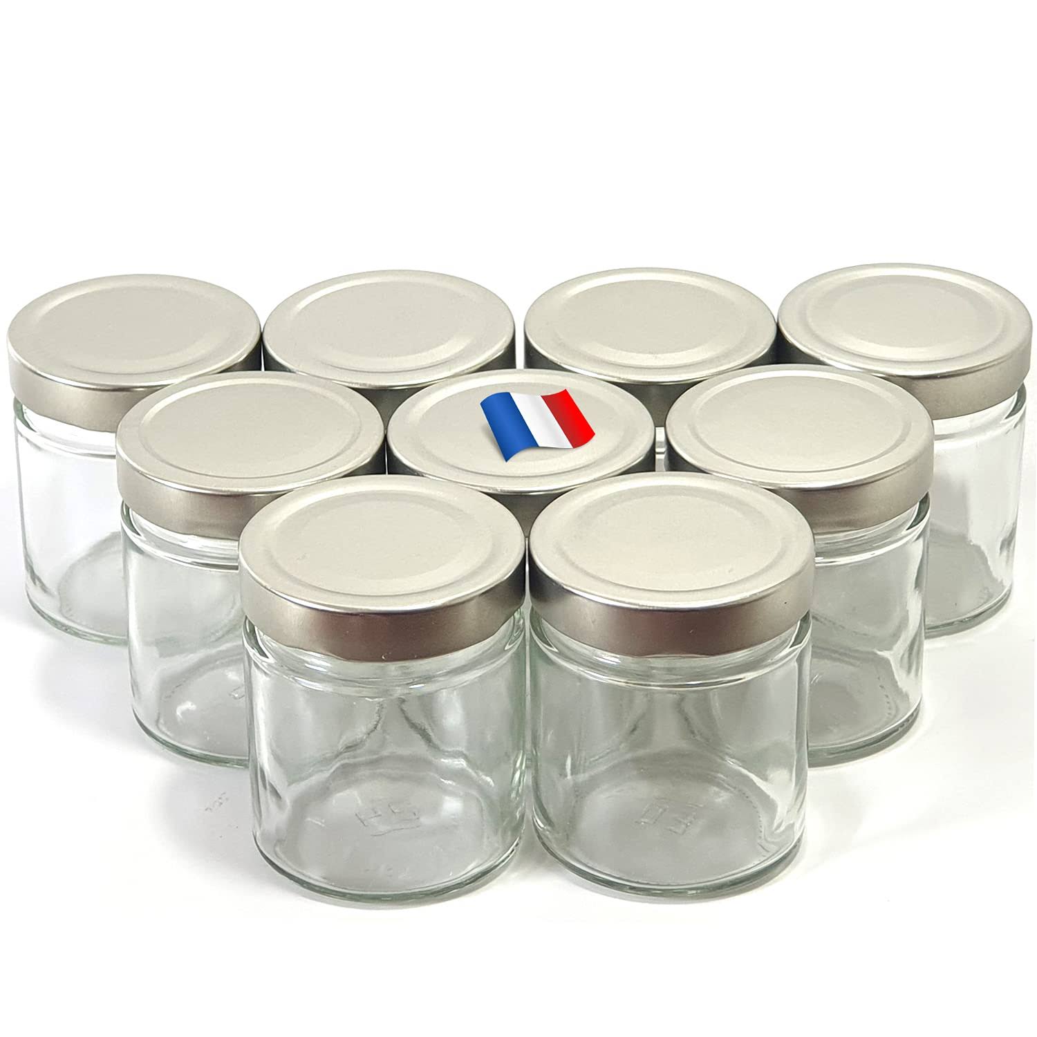 SPECIAL-DAY 9 Glass Jars for Yoghurt or Dessert Large Capacity with Top...