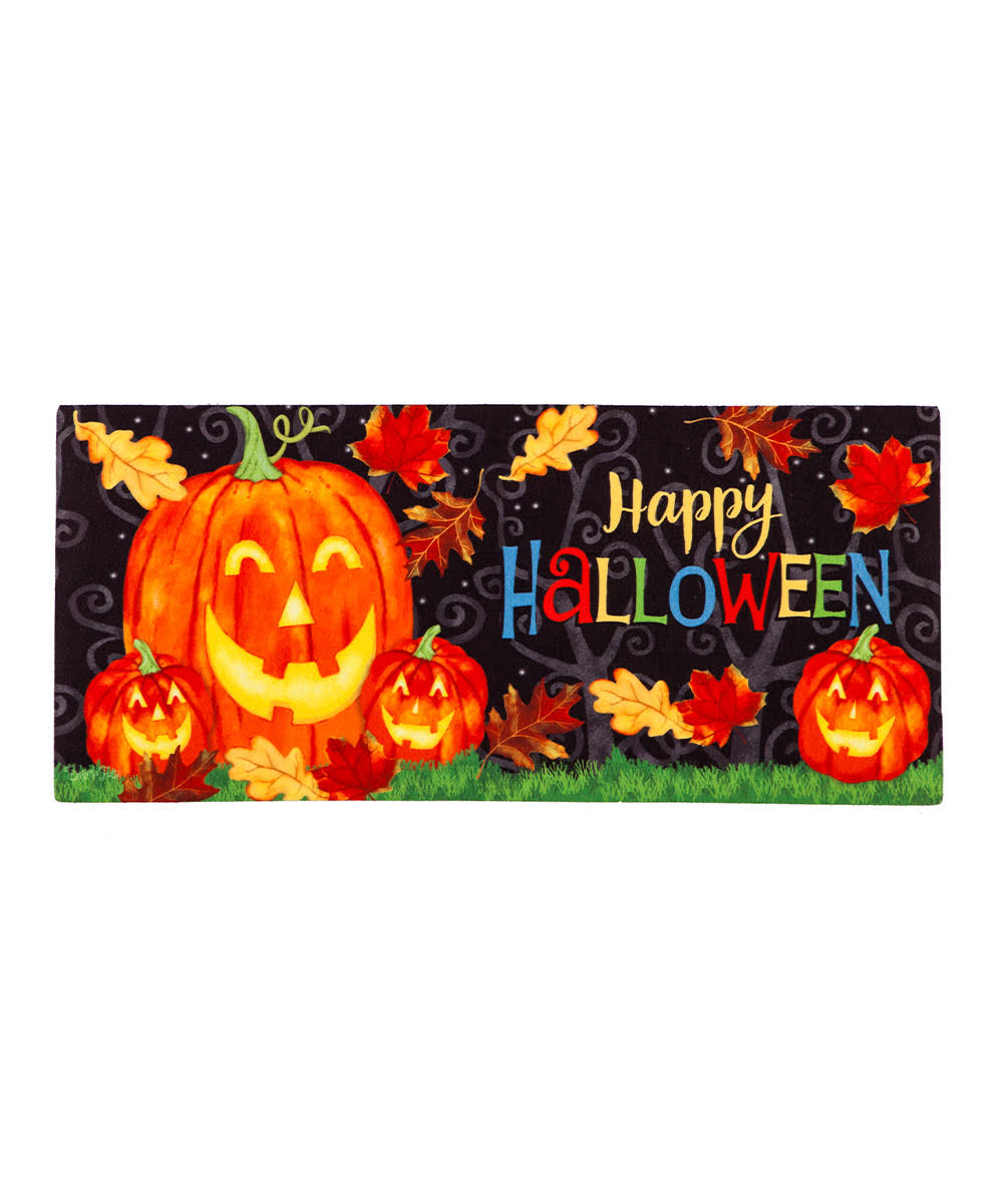 Sassafras Mats Jack 'O Lantern 'Happy Halloween' Door Doormat Insert One-Size