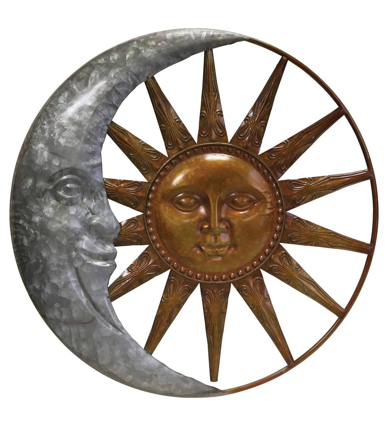 Regal Art and Gift Galvanized Sun and Moon Wall Decor Figurines