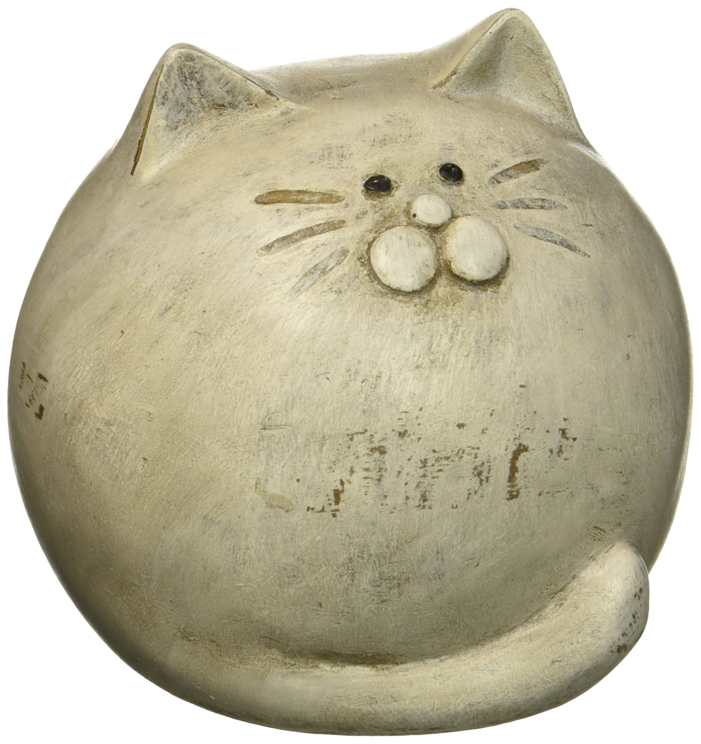 Abbott Antiqued White Round Ball Cat Décor One-Size