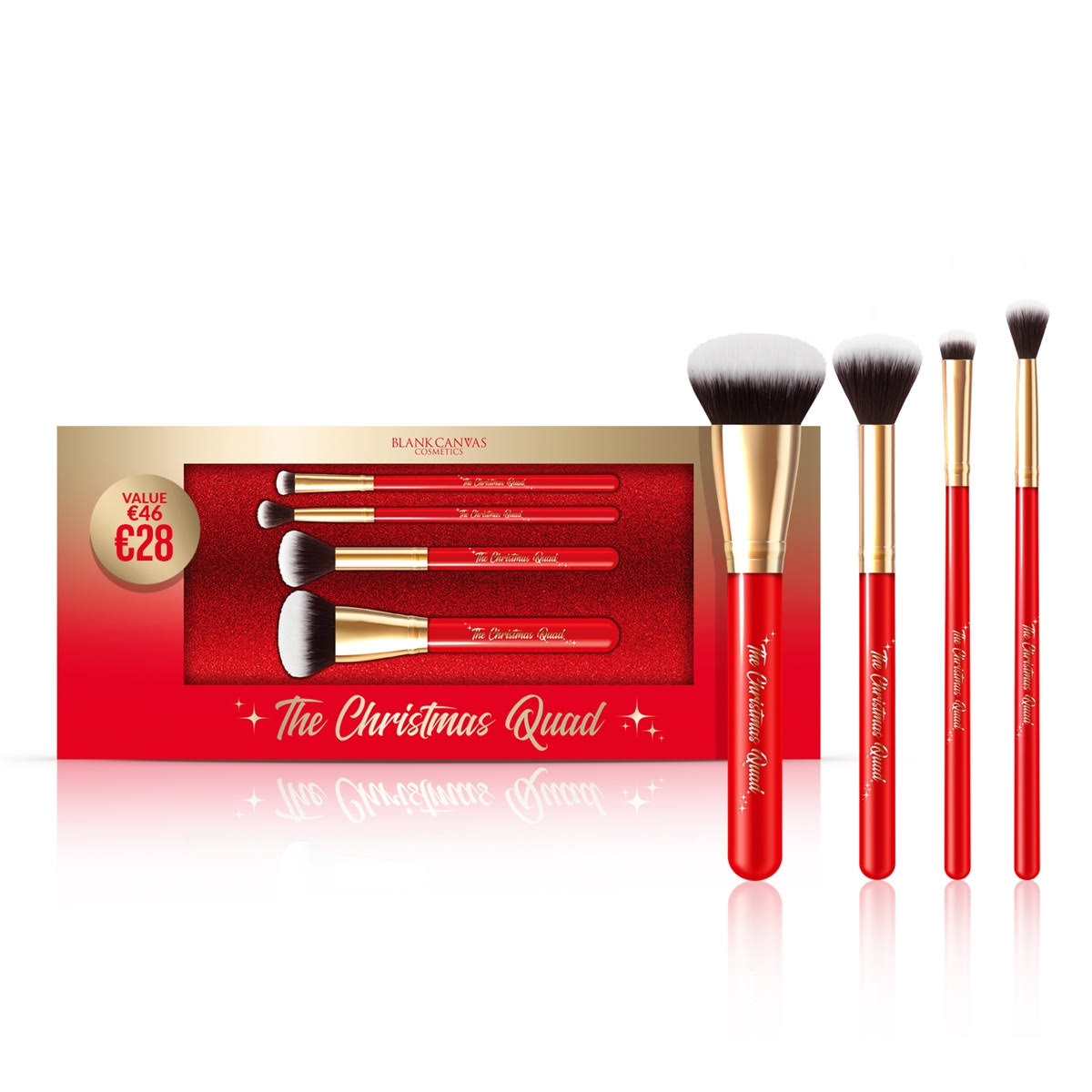 Blank Canvas Cosmetics Christmas Quad 4 PC Brush Set