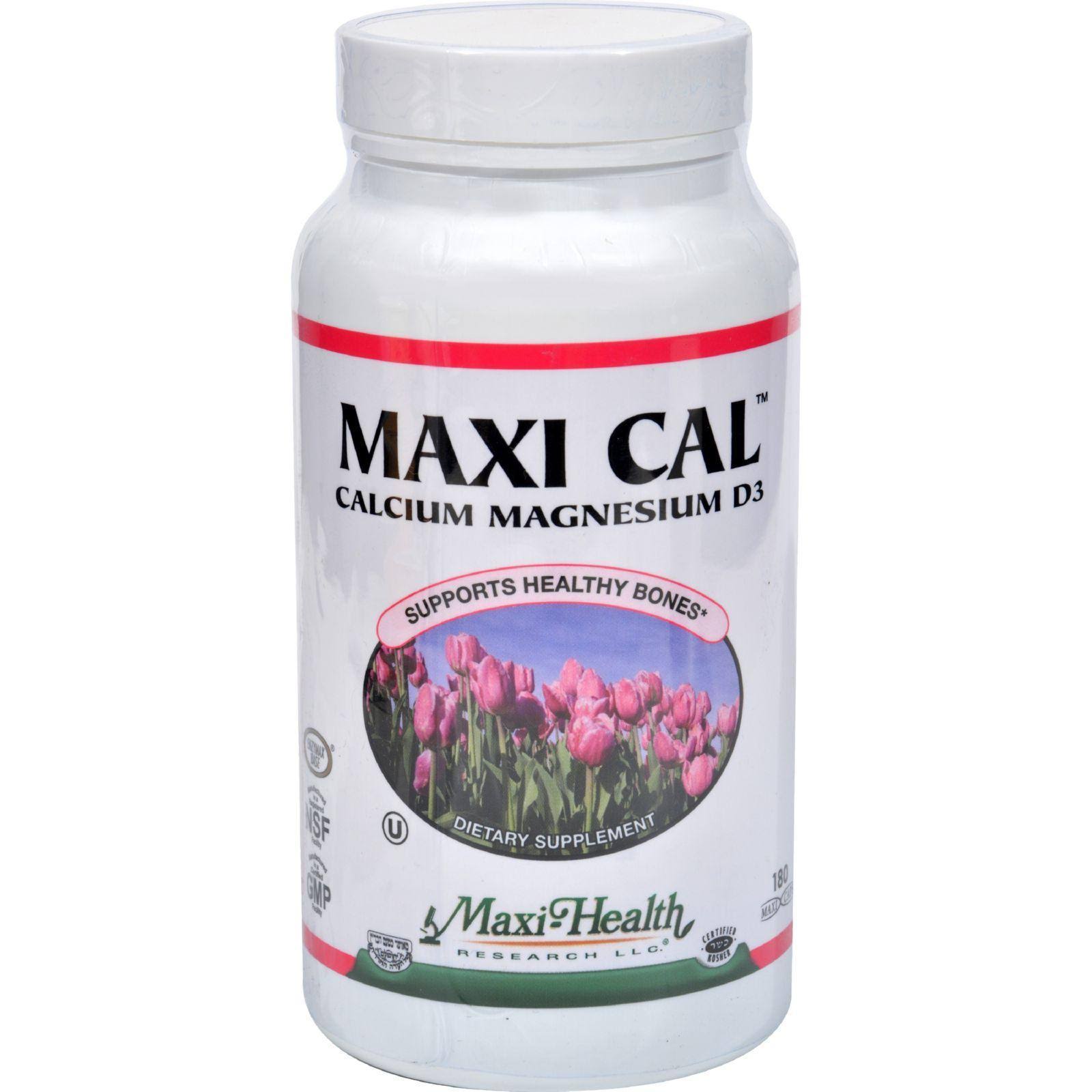 Maxi Health Kosher Vitamins Calcium Magnesium D3 Dietary Supplement - 180 Capsules