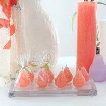 Petite Scented Pears, Set of 12 Candles, Assorted Colors, Pale Yellow