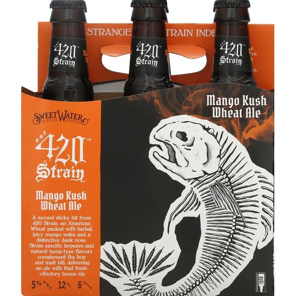 Sweetwater Brewing Co 420 Strain Beer, Wheat Ale, Mango Kush, 6 Pack - 6 pack, 12 oz bottles
