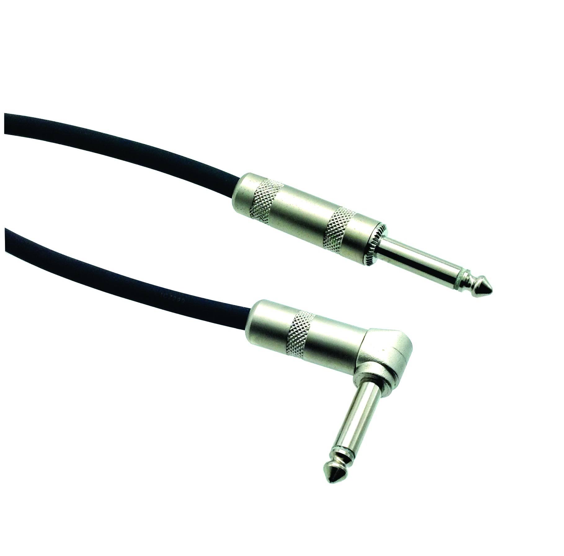 American Recorder 1/4" Guitar Cable - Straight to Right Angle 15 Feet