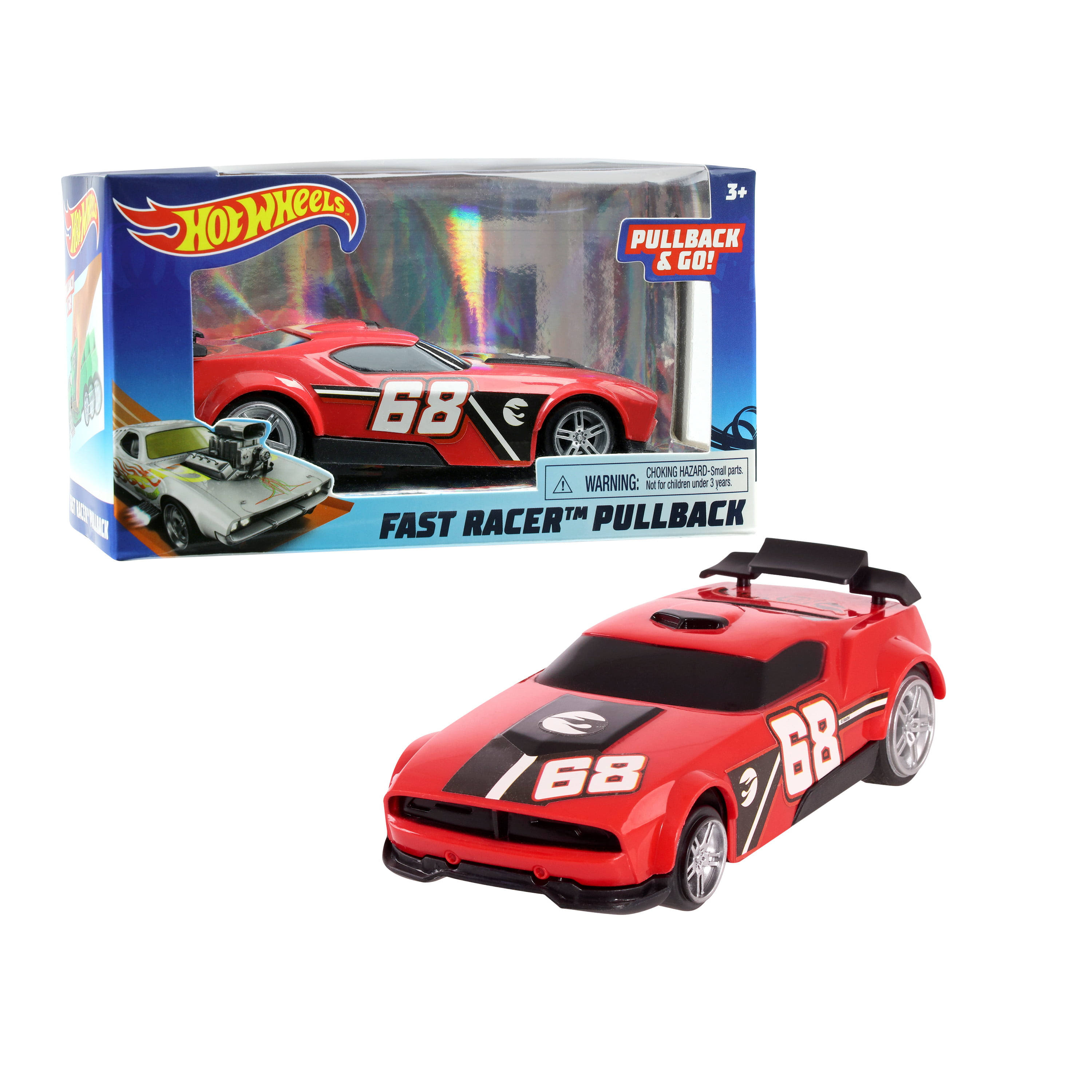 Hot Wheels Fast Racer Pullback (2020) Just Play Red Fast Fish Toy Car