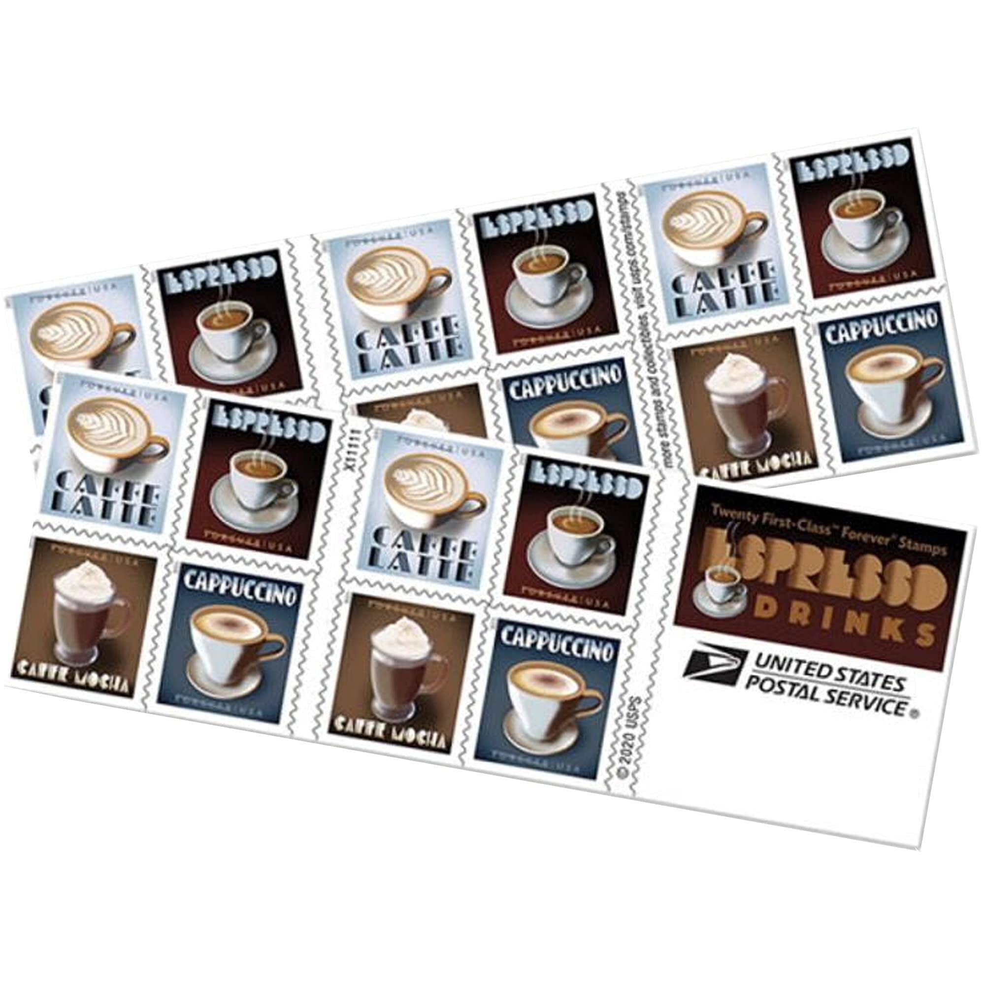 Espresso Drinks US Postage Stamps - Booklet of 20,Wedding