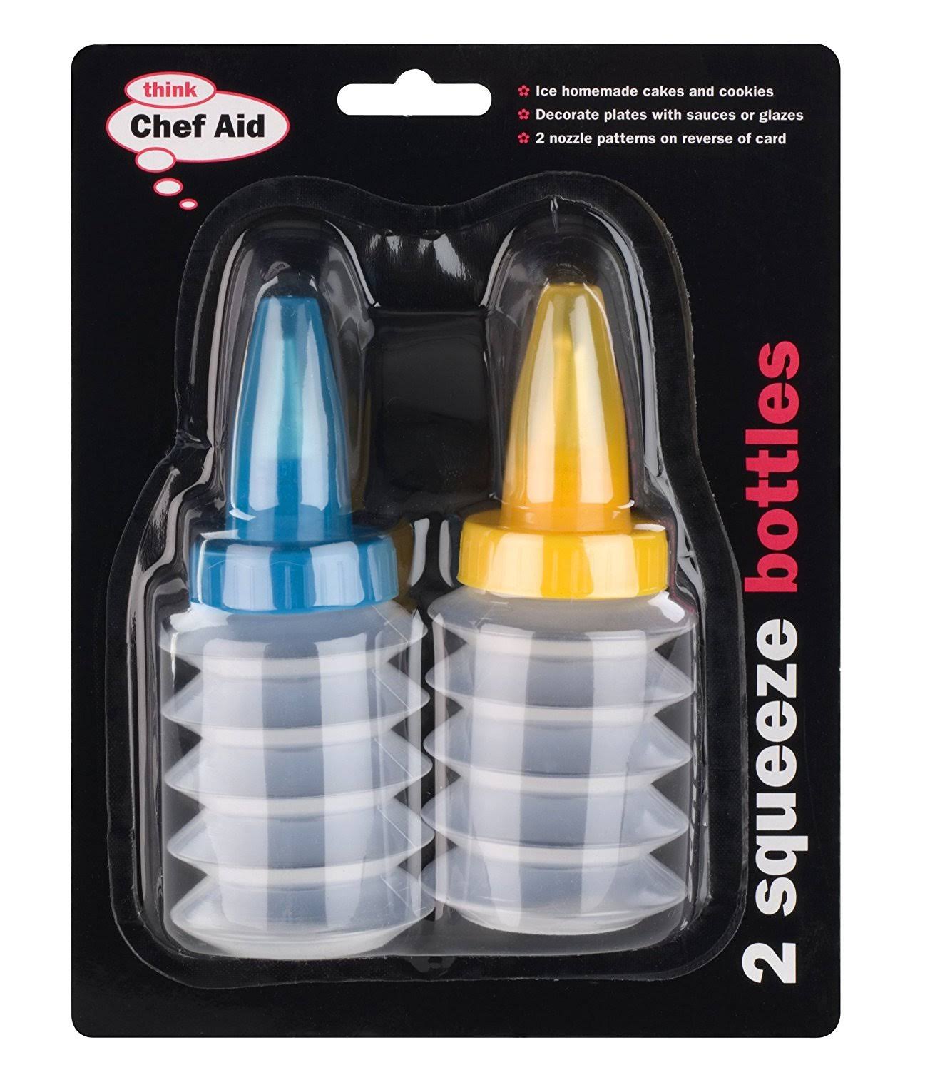 Chef Aid 2-Piece Squeeze Bottles, Mixed Colour