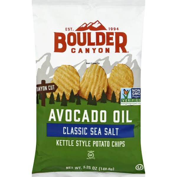 Boulder Canyon Kettle Cooked Potato Chips - Avocado Oil and Sea Salt, 5.25oz