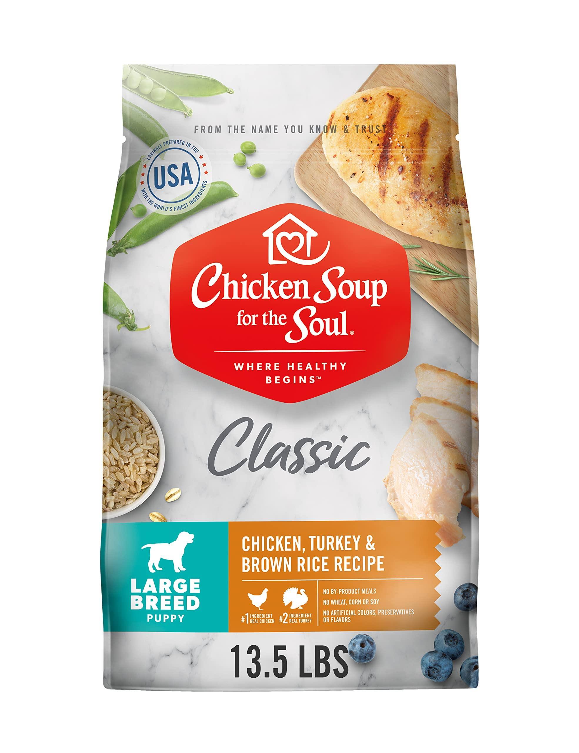 Chicken Soup for the Soul Large Breed Puppy Chicken Turkey Brown Rice Dry Dog Food, 13.5 lb