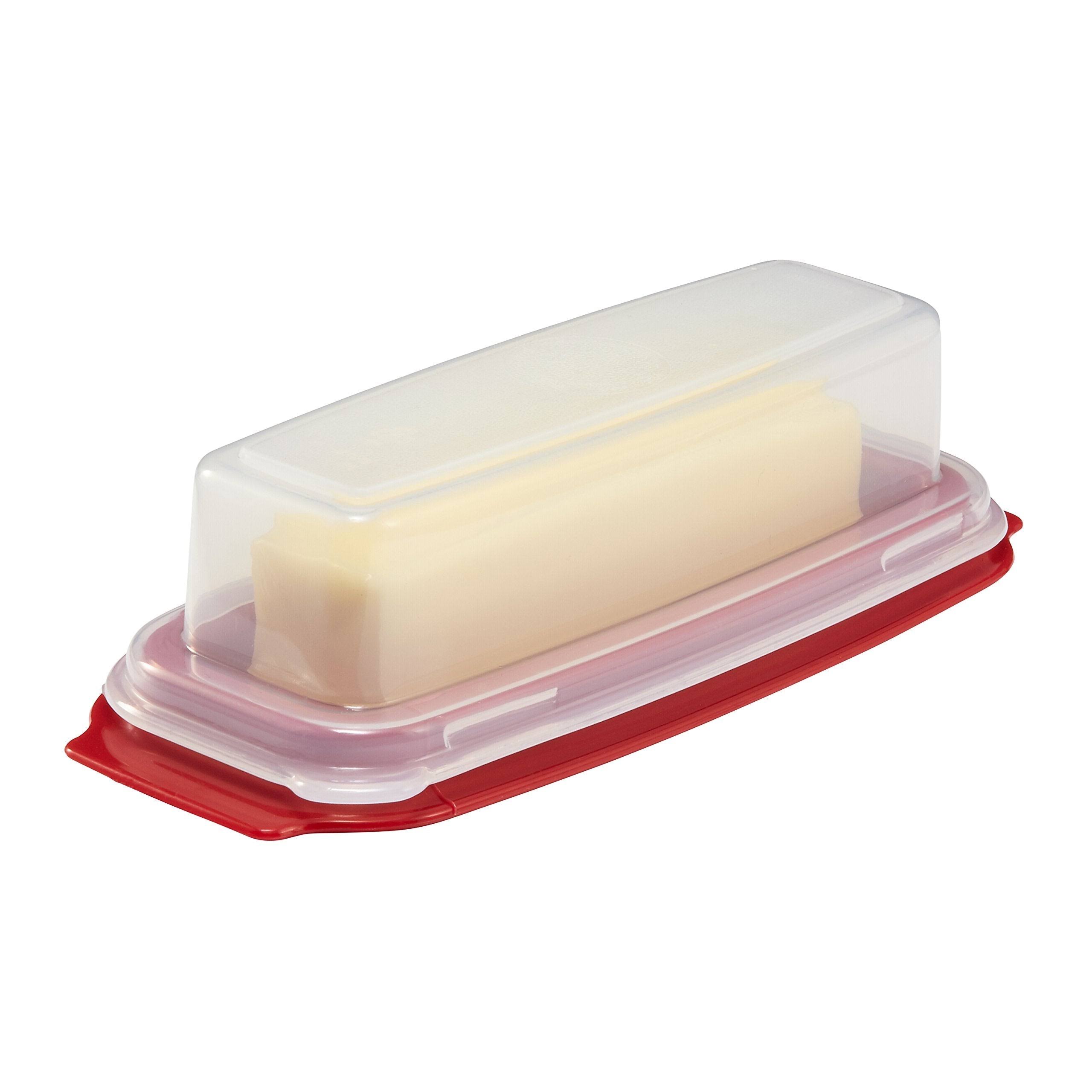Rubbermaid Butter Dish - Opaque, Red Base