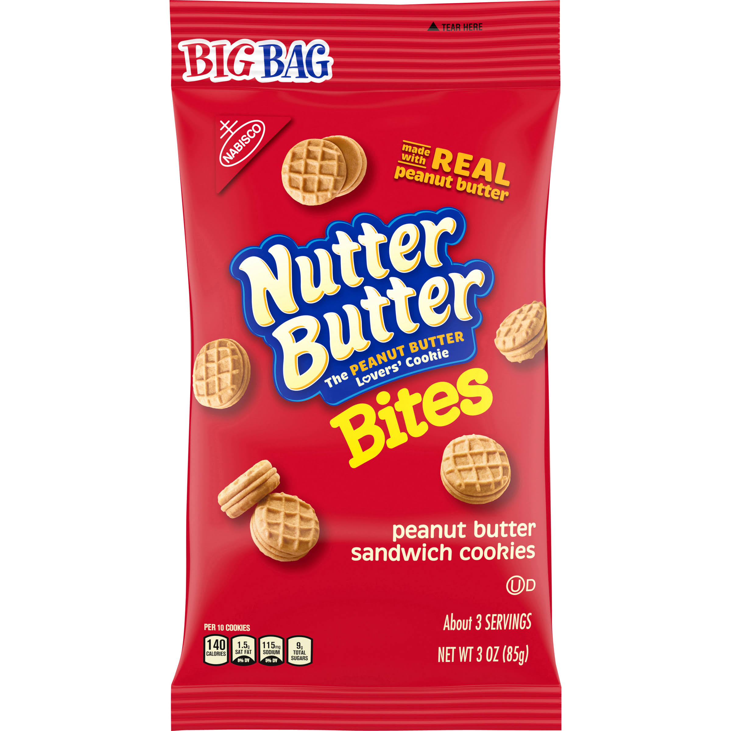 Nabisco Nutter Butter Bites Peanut Butter Sandwich Cookies - 3 oz