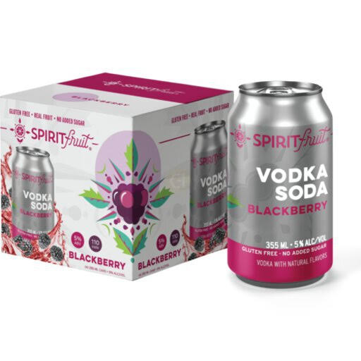 Spiritfruit Sparkling Blackberry Vodka Soda 4 Pack