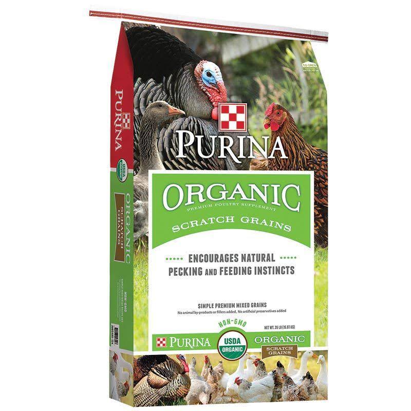 Purina 3003485-124 Organic Scratch Grains Chicken Poultry Feeds in 35 lbs. Pack