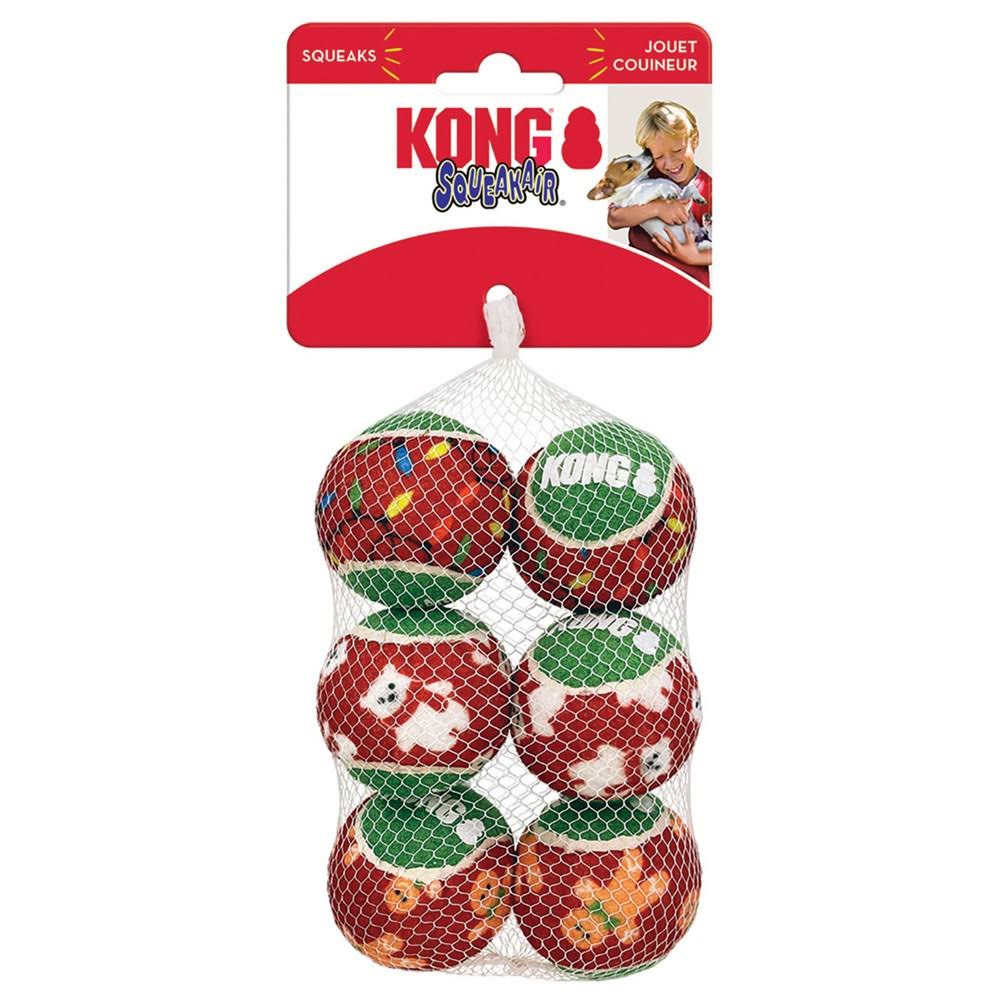 Kong Holiday SqueakAir Balls Medium - 6 Pack