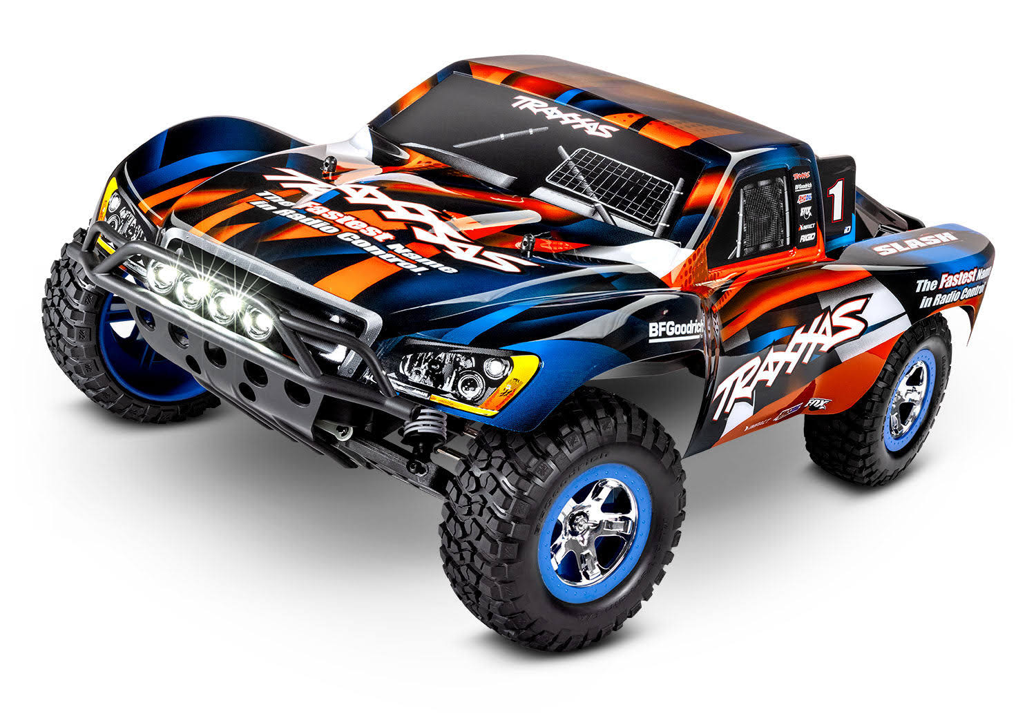 Traxxas TRX58034-61RBLU Slash Red Blue RTR with Battery + LED Light 1/10 2WD
