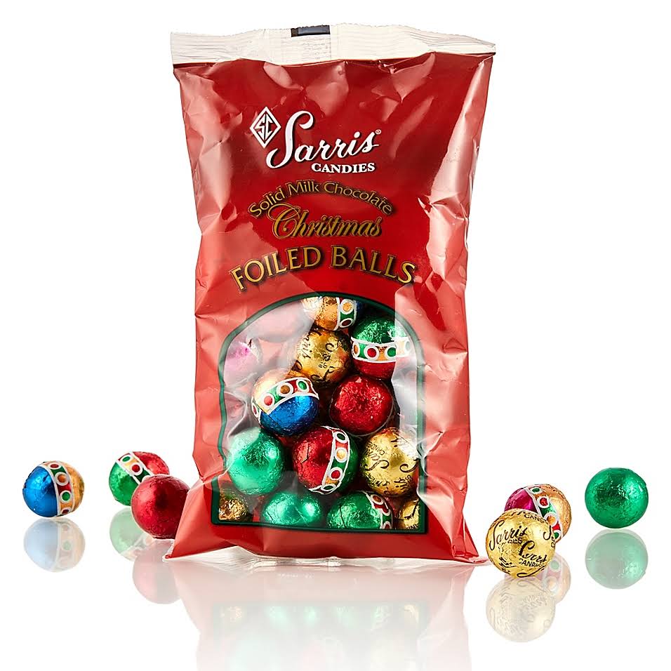 Sarris Candies Pretzel Slims Foiled Christmas Balls - 1 lb