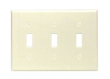 Leviton 3-Gang Thermoset Plastic Toggle Wall Plate - Ivory