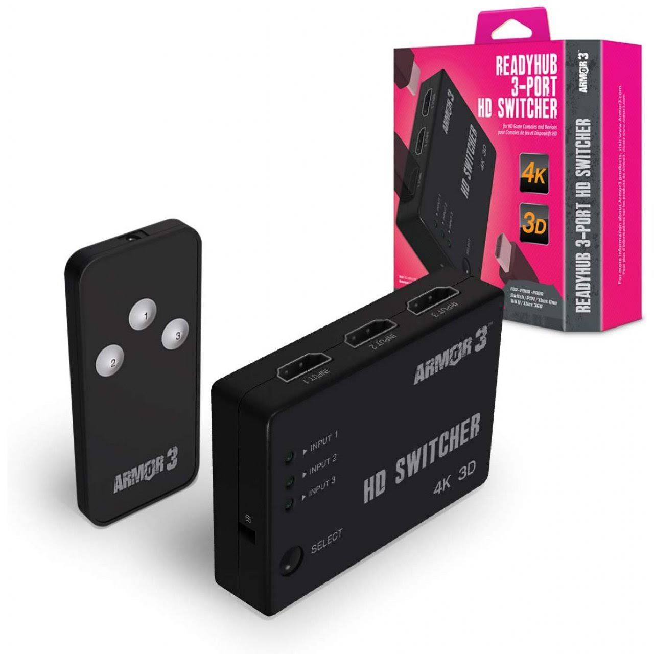 Armor3 ReadyHub 3-Port HD Switcher for HD Game Consoles and Devices