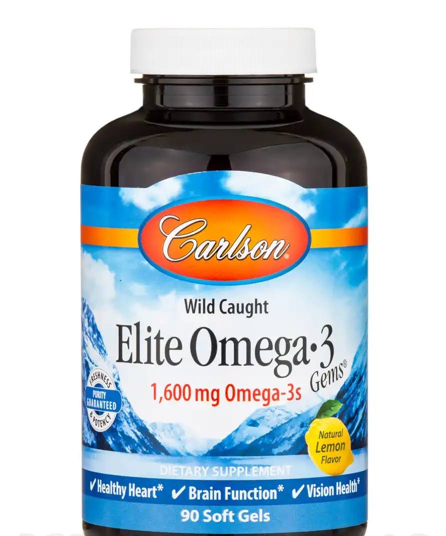 Carlson Norwegian Elite Omega 3 Gems Fish Oil Dietary Supplement - 90 Softgels