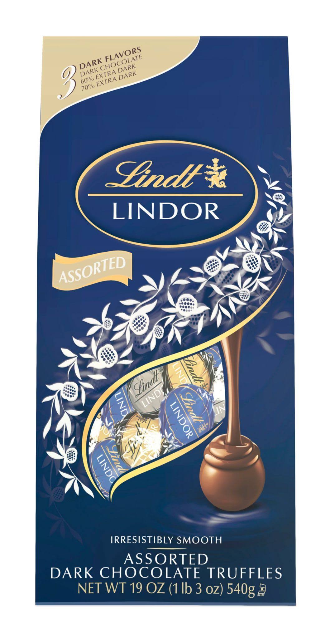Lindt Lindor Assorted Dark Chocolate Truffles, 19 oz