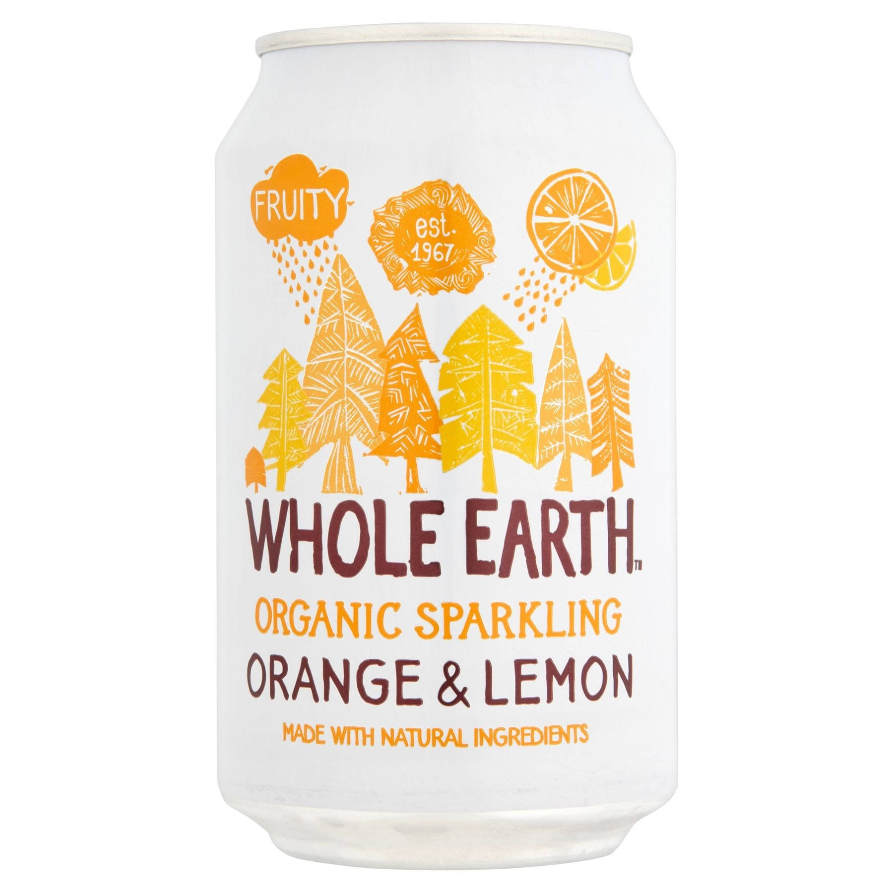 Whole Earth Sparkling Soft Drink - Orange and Lemon, 330ml