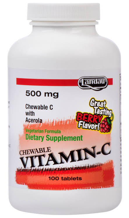 Landau Chewable Vitamin C Tablets - Berry, 100 Count, 500mg